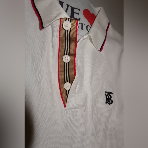 Burberry White Polo Shirt
